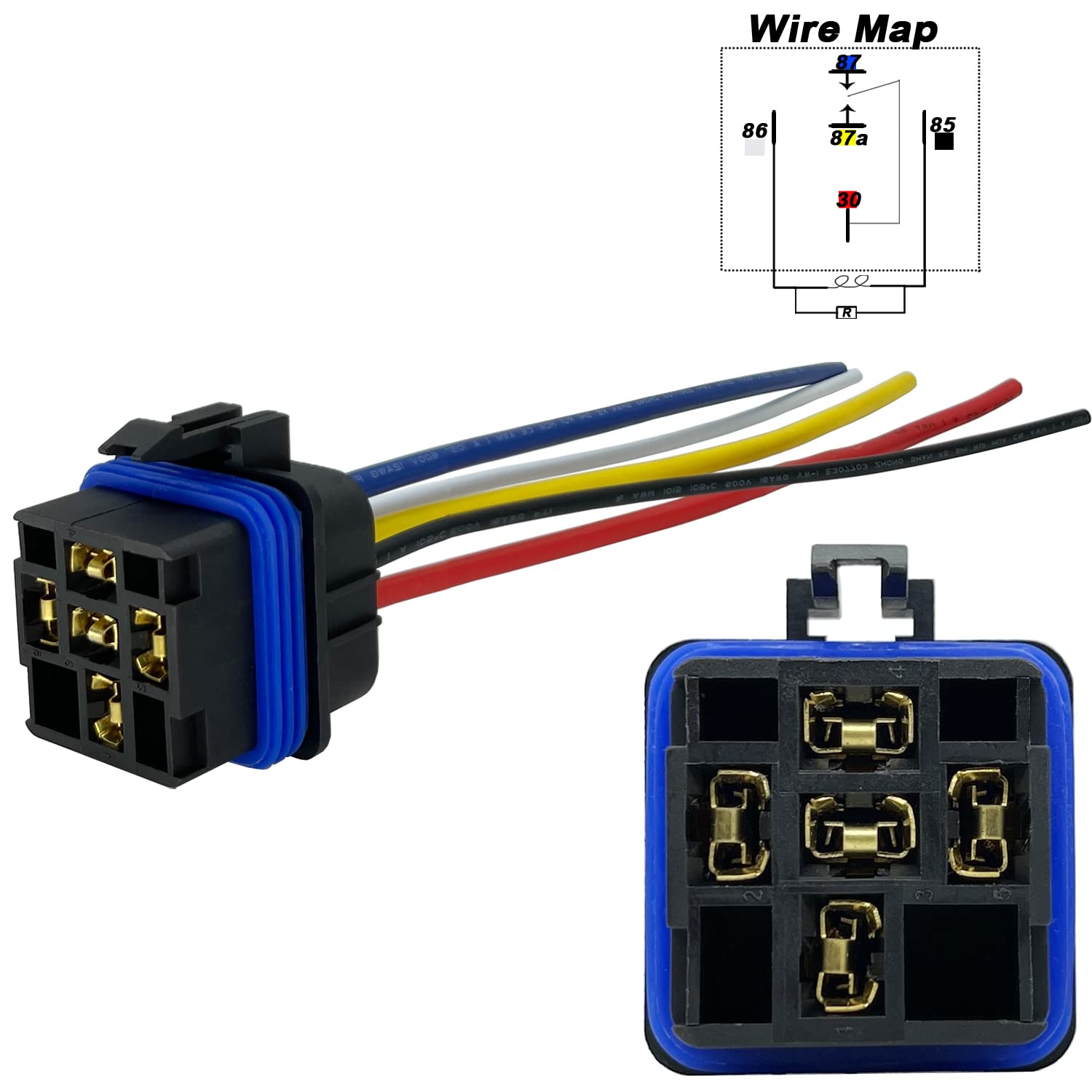 Irhapsody Relay 12V, 80/60 Amp Waterproof Relay, 5 Pin Automotive Relay, Spdt 12-Volt Auto Relay With Pigtail
